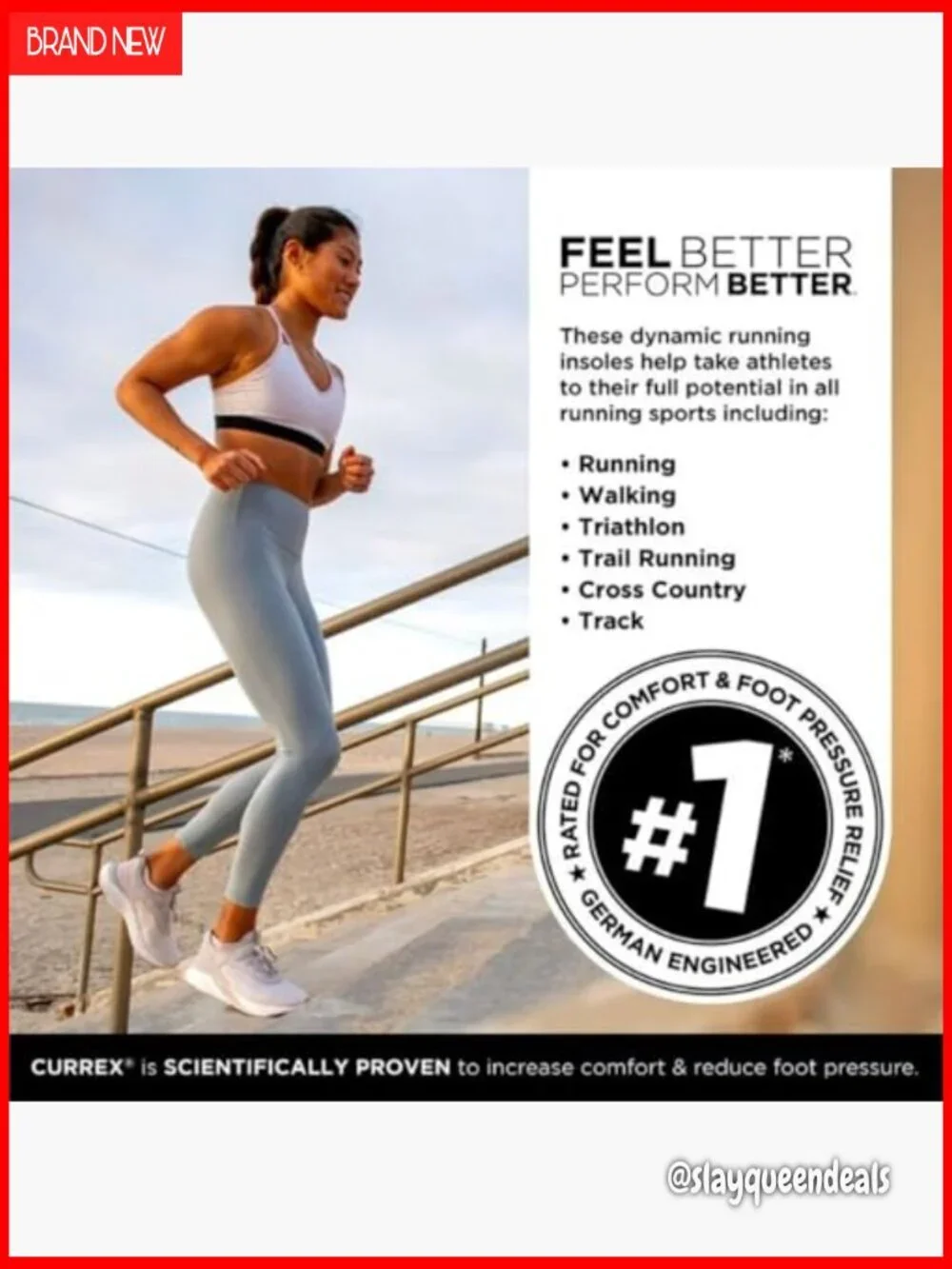 RunPro Insoles for Running Shoes, Arch Support, Size Large, Reduce Fatigue